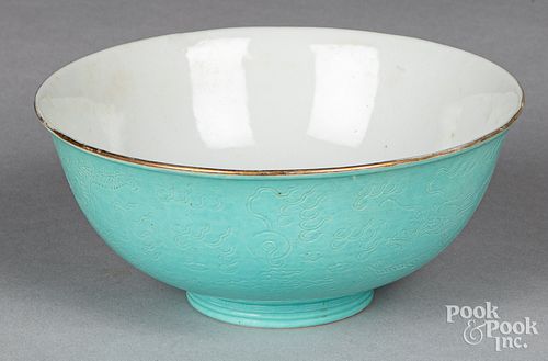 Chinese turquoise ground porcelain bowl