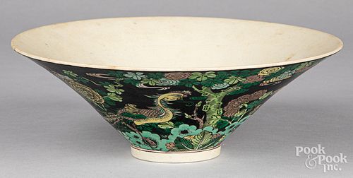 Chinese famille noir porcelain bowl