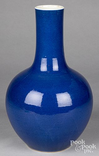 Chinese blue ground porcelain bottle vase