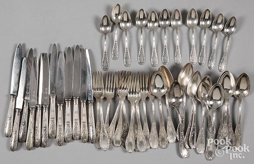 French silver plated flatware service