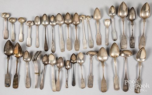 Coin silver spoons, 18th/19th c.
