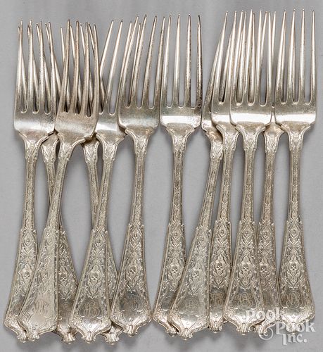 Twelve Tiffany & Co. sterling silver forks