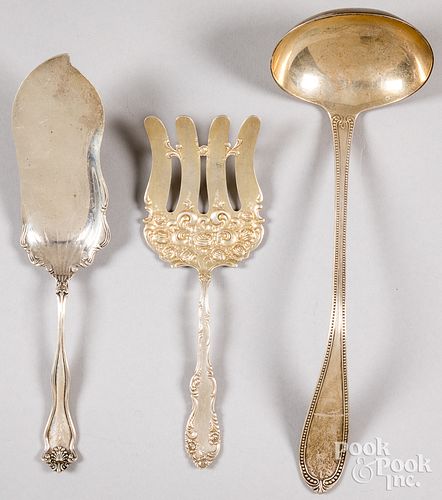 Three sterling silver serving utensils