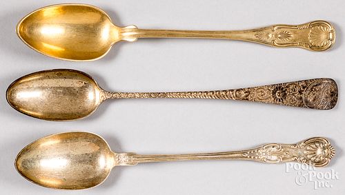 Three sterling silver stuffing spoons