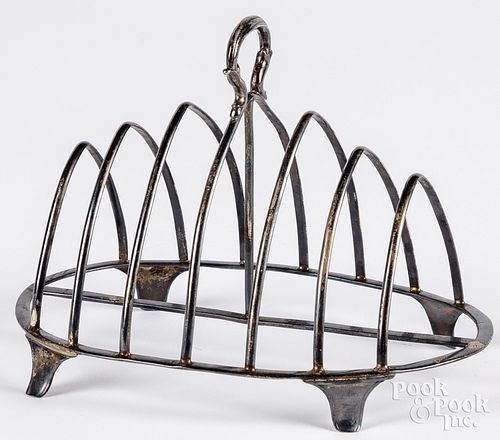 English silver toast rack, 1802-1803