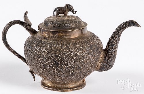 Indian silver teapot