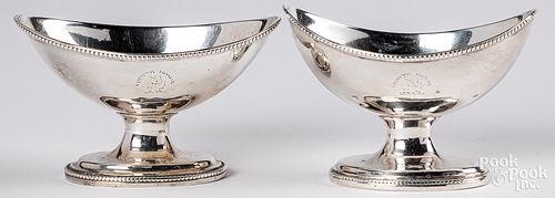 Pair of English silver master salts, 1786-1787