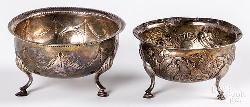 Two Irish silver footed bowls, 18th c.