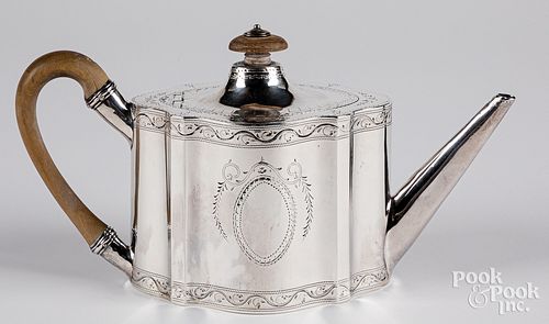 English silver teapot, 1787-1788