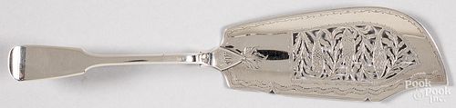 English silver fish slice, 1839-1840
