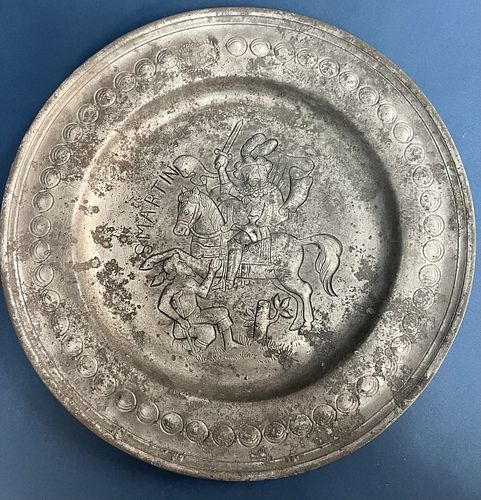 Embossed Pewter Charger
