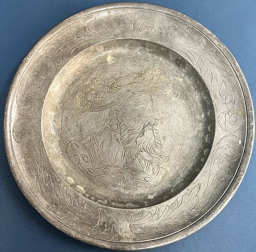 Engraved Pewter Plate