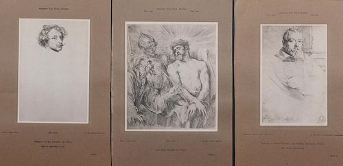After Sir Anthony van Dyck: Three Photogravures Of Etchings