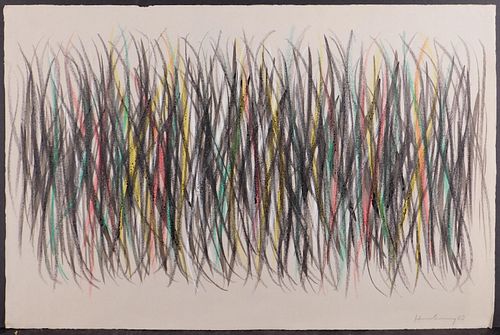 Hans Hartung Manner of/ Attributed: Untitled (Abstract Composition with Vertical Lines)