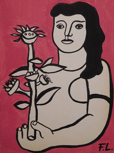Fernand Leger Attr.: Untitled (Woman with Flowers)