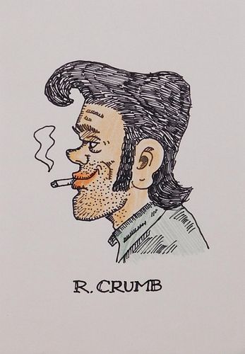 Robert Crumb (Attributed): Greaser Smoking