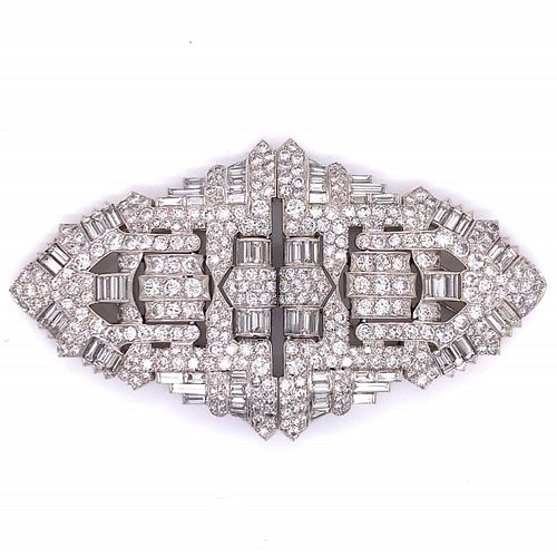 Art Deco Platinum Diamond Clips