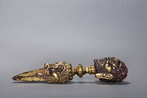Ming Dynasty: A Gilt-Bronze Vajra Instrument