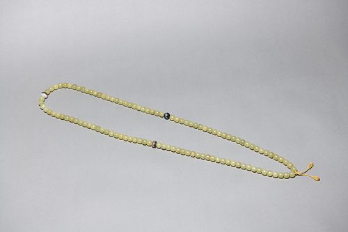 Qing Qianlong: Yellow Jade Prayer Beads