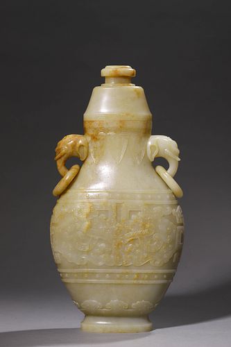 Early Qing Dynasty: A Carved Jade Vase