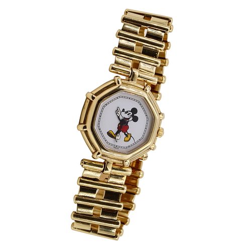 Gerald Genta 18k Gold Mickey Mouse Quartz Watch