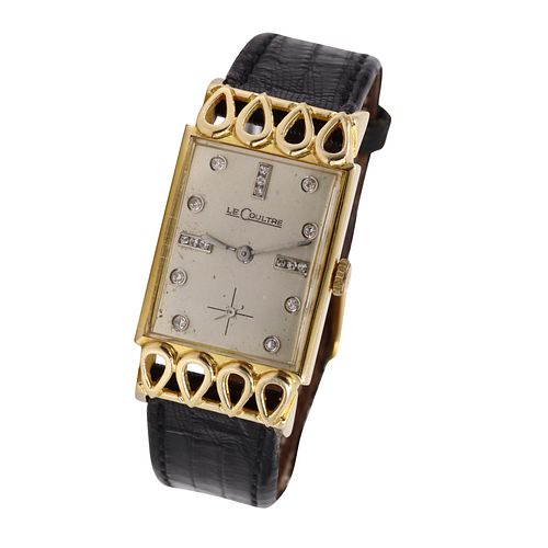 LeCoultre 18K Gold & Diamonds Art Deco Watch