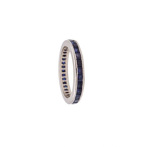 Eternity  Ring in platinum with 1.01 Ct sapphires