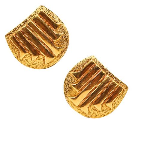 Lalaounis Earrings in textured 18k Gold