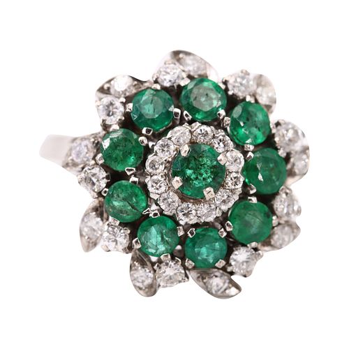 Diamonds & Emeralds 18k  Gold Ring