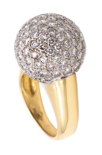 Cockail Ring in 18k Gold & platinum with 4.72 Ctw in Diamonds
