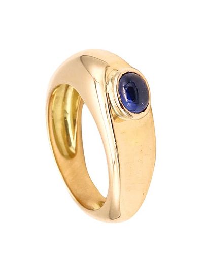 Fred of Paris with Ceylon Sapphire 18k Gold Ring