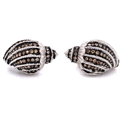 Conch Shell Diamonds & 18k gold Earrings
