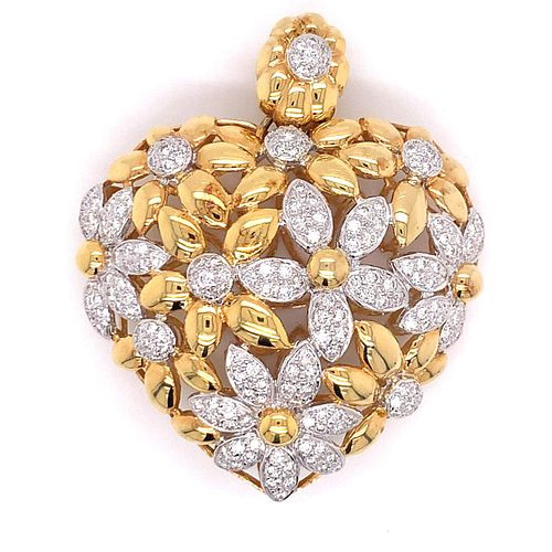 2.50 Ct. Diamonds & 18k Gold Heart Pendant.