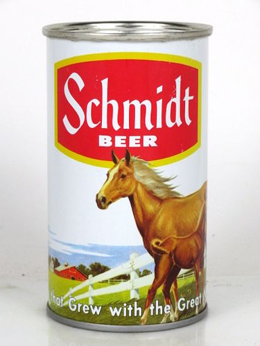 1967 Schmidt Beer (Palomino Horses) 12oz Tab Top Can SCH3a/16 Saint Paul, Minnesota