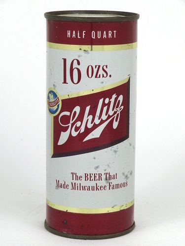 1957 Schlitz Beer 16oz One Pint Flat Top Can 235-28 Milwaukee, Wisconsin