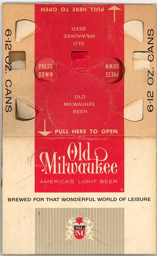 1962 Old Milwaukee Beer (12oz cans) Six Pack Can Carrier Milwaukee, Wisconsin