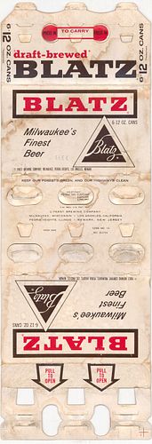 1962 Blatz Beer Six Pack Can Carrier Milwaukee, Wisconsin
