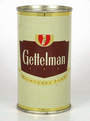 1960 Gettelman Beer 12oz Flat Top Can 69-06 Milwaukee, Wisconsin