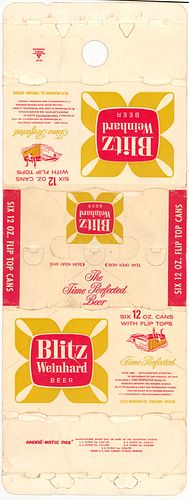 1968 Blitz Weinhard Beer (12oz cans) Six Pack Can Carrier Portland, Oregon