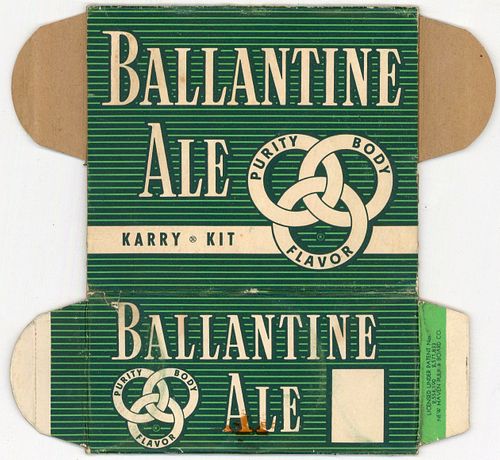 1957 Ballantine Ale (3 12oz cans) Three Pack Can Carrier Six-pack Holder Newark, New Jersey