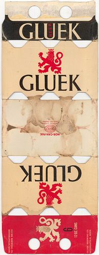 1958 Gluek Beer (12oz cans) Six Pack Can Carrier 70-09 Minneapolis, Minnesota
