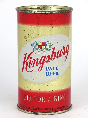 1952 Kingsbury Beer 12oz Flat Top Can 88-09.2 Sheboygan, Wisconsin