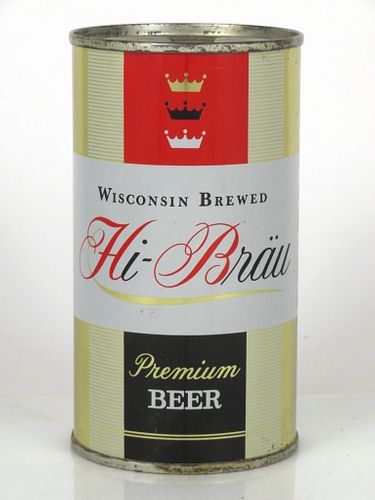 1960 Hi-Brau Premium Beer 12oz Flat Top Can 81-39 Monroe, Wisconsin