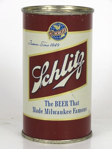 1952 Schlitz Beer 12oz Flat Top Can 129-26 Milwaukee, Wisconsin