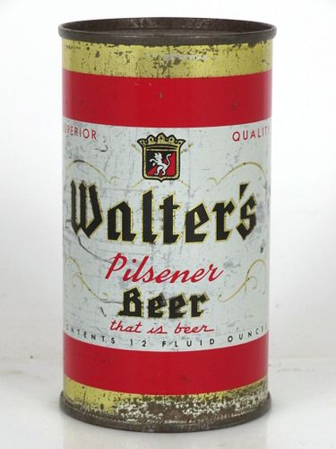 1960 Walter's Pilsener Beer 12oz Flat Top Can 144-23 Eau Claire, Wisconsin
