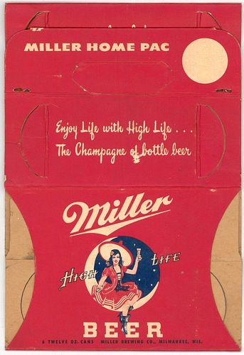 1950 Miller High Life Beer Six Pack Can Carrier Milwaukee, Wisconsin