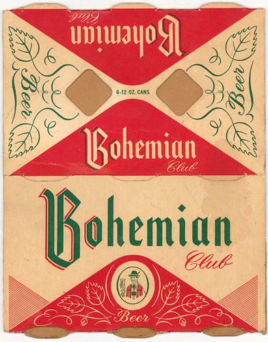 1955 Bohemian Club Beer Six Pack Can Carrier Spokane, Washington