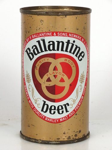1962 Ballantine Beer 12oz Flat Top Can No Ref. Newark, New Jersey