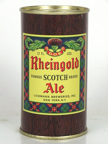 1950 Rheingold Scotch Ale 12oz Flat Top Can 123-26 New York (Brooklyn), New York