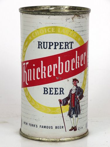 1958 Ruppert Knickerbocker Beer 12oz Flat Top Can 126-17.1a New York, New York